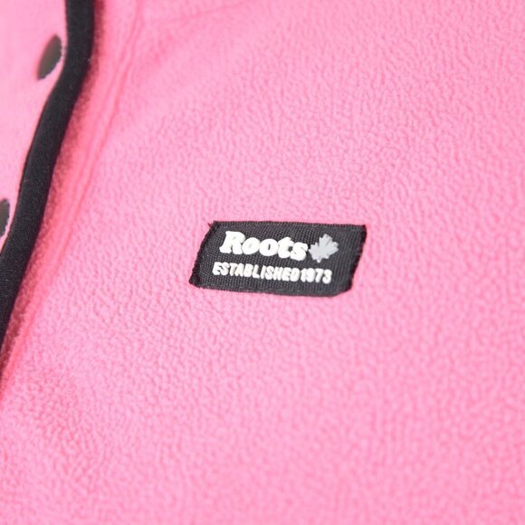 Roots Hot Pink Fleece Sherpa Pullover Sweater Sz XS - Picture 4 of 7